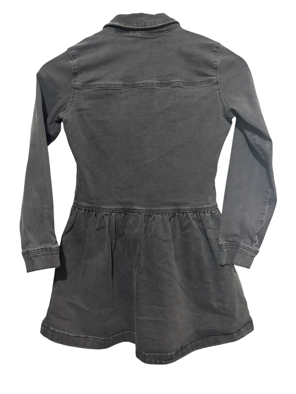 OshKosh B’gosh Girls Black Denim Shirt Dress Size 8/8A Snap Front Long Sleeve - Picture 7 of 16